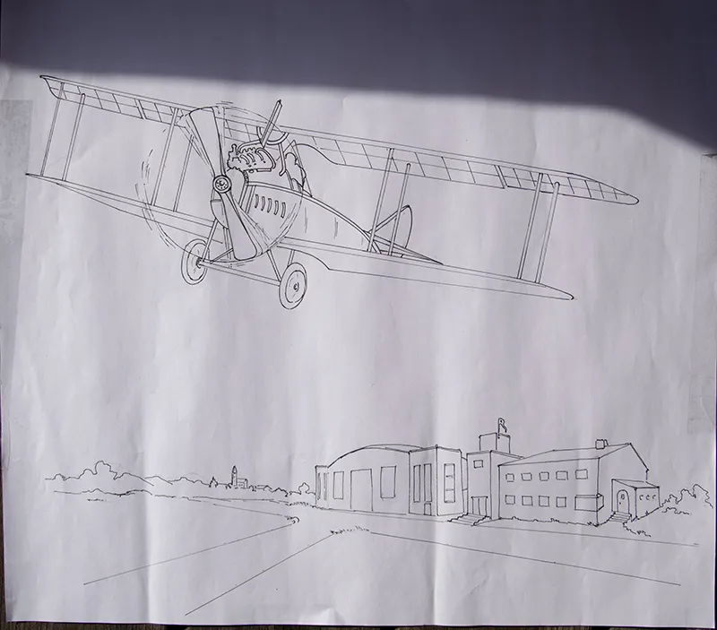 willi jeschar acoustic wall installation - sketch